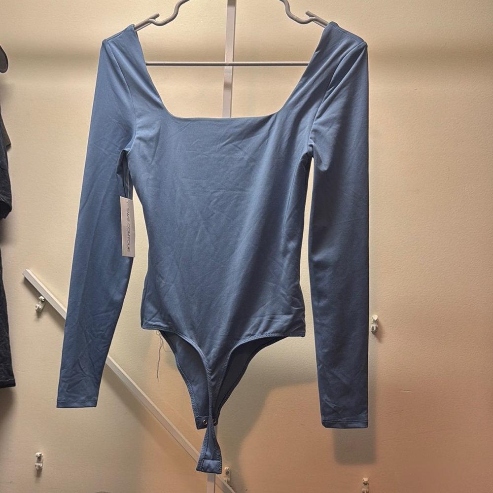 Light Blue Long Sleeve Bodysuit